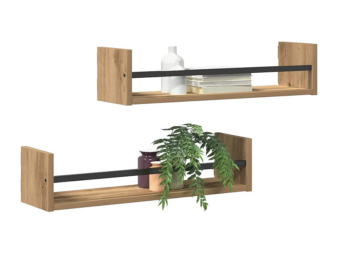 Étagères murales 2 pcs Chêne artisanal 60x16x14 cm Bois d'ingénierie