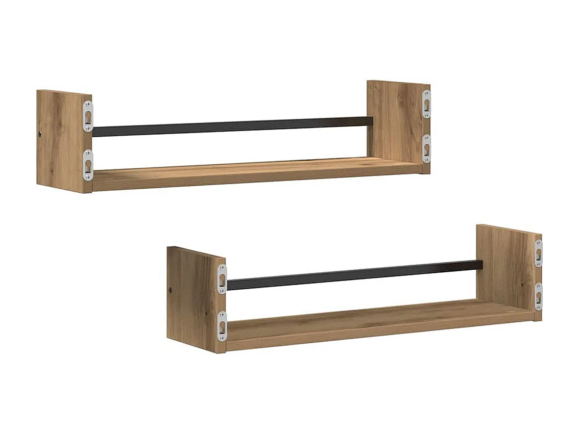 Étagères murales 2 pcs Chêne artisanal 60x16x14 cm Bois d'ingénierie