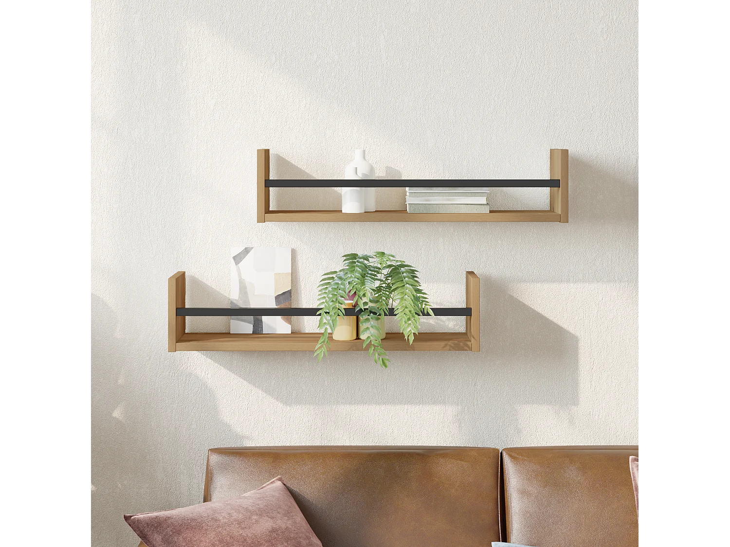 Étagères murales 2 pcs Chêne artisanal 60x16x14 cm Bois d'ingénierie