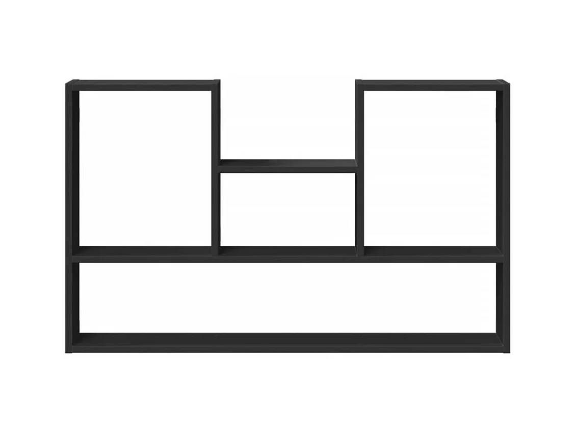 Zwarte wandplank 99x15x60 cm bewerkt hout