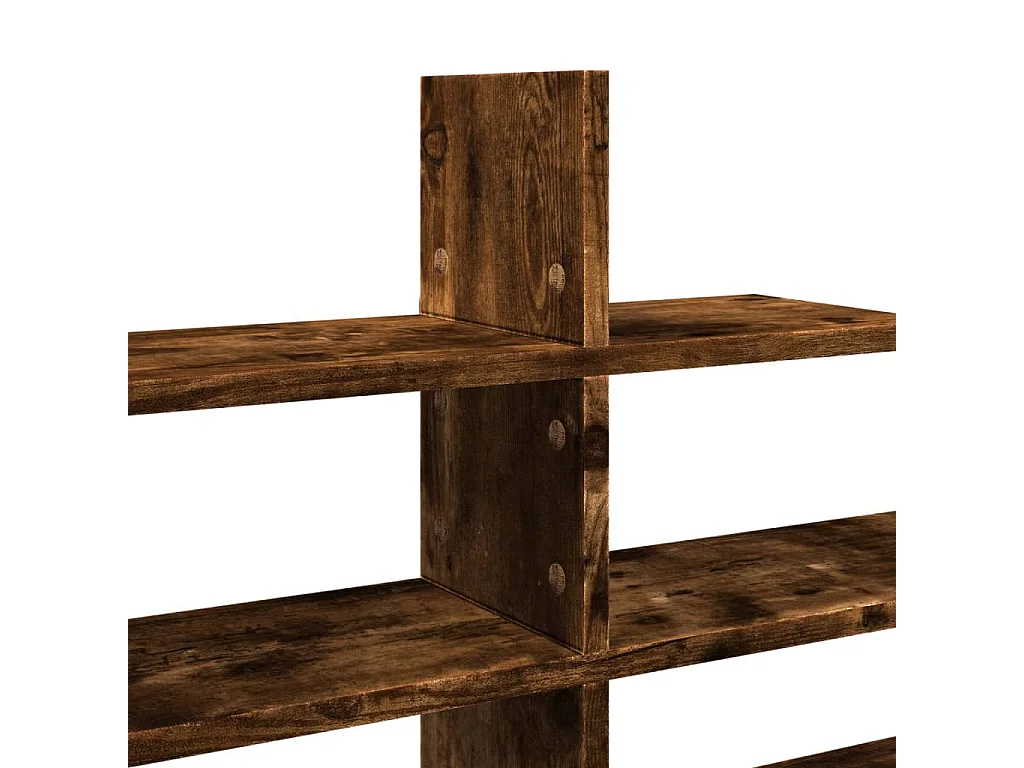 Wandplank van gerookt eikenhout 124,5 x 18 x 60,5 cm bewerkt hout