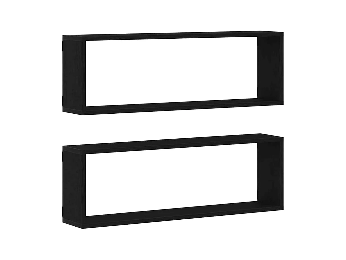 Mensole da parete - Set di 2, Rovere Nero, 80x15x26 cm, in legno ingegnerizzato
