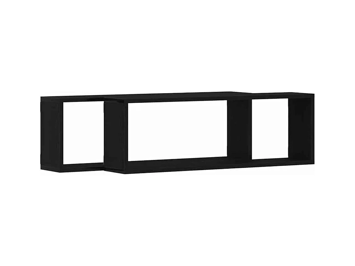 Mensole da parete - Set di 2, Rovere Nero, 80x15x26 cm, in legno ingegnerizzato