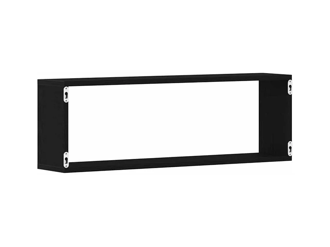 Mensole da parete - Set di 2, Rovere Nero, 80x15x26 cm, in legno ingegnerizzato