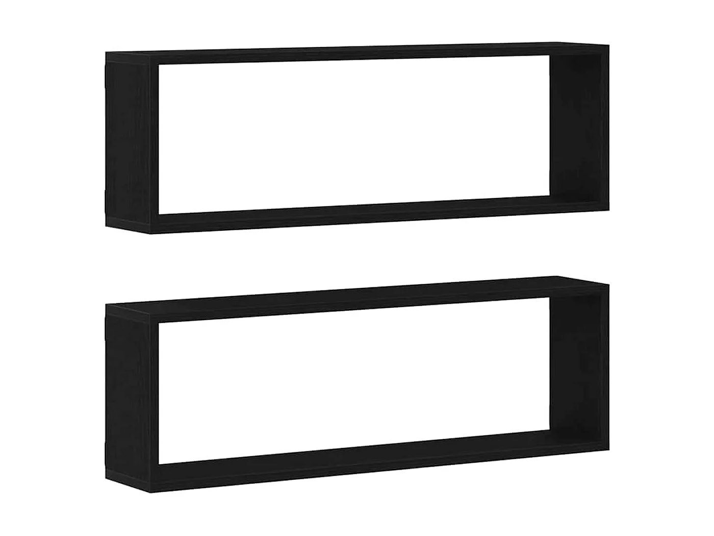 Étagères murales - Set de 2, Chêne Noir, 80x15x26 cm, Fabriquées en Bois d'ingénierie