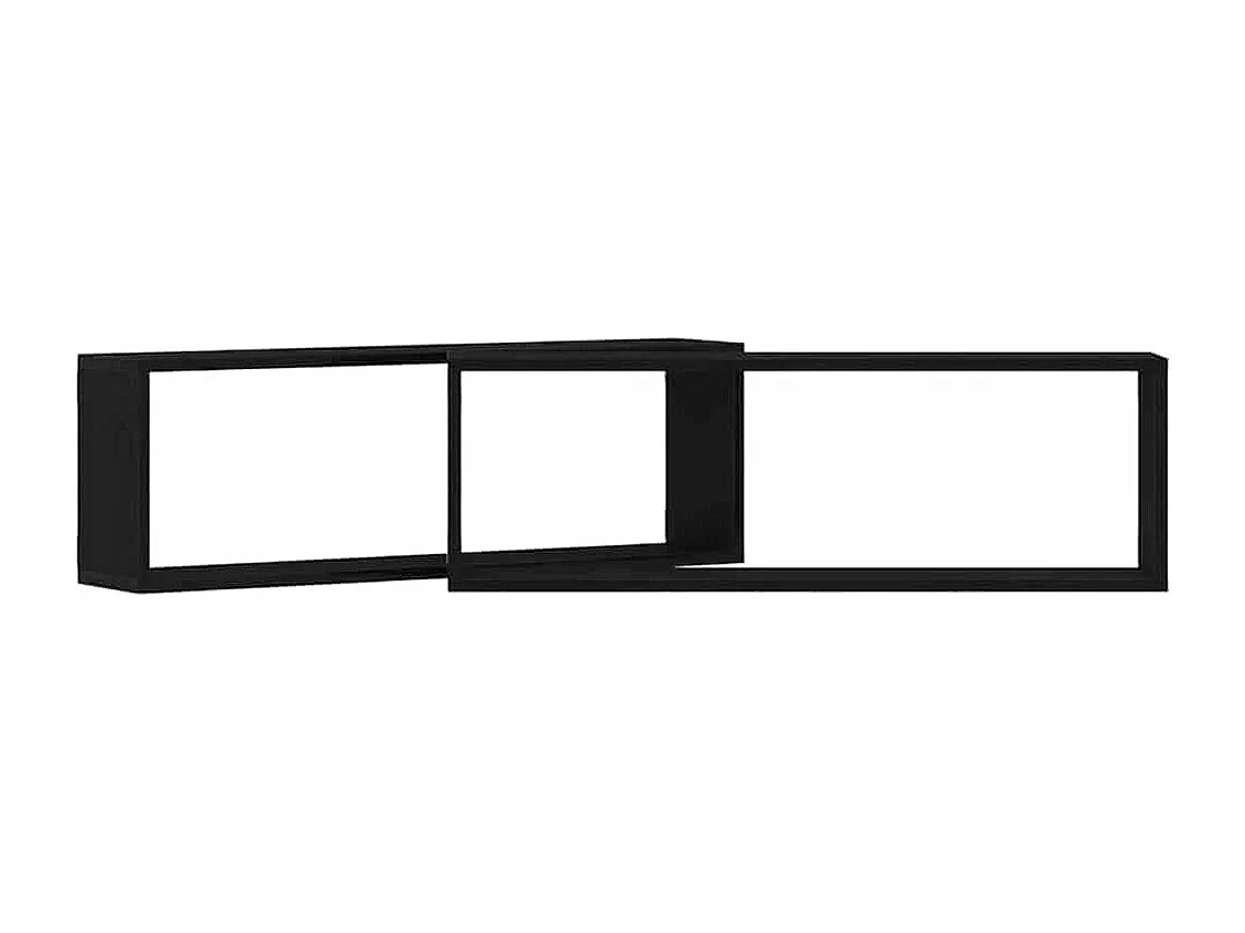 Étagères murales - Set de 2, Chêne Noir, 80x15x26 cm, Fabriquées en Bois d'ingénierie