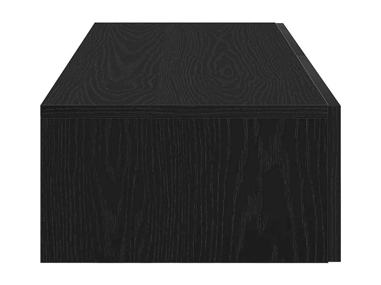 Étagère murale avec tiroirs noir 60x26,5x15cm bois d'ingénierie
