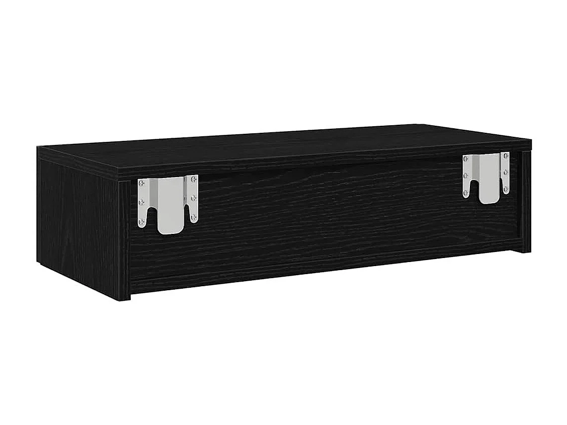 Étagère murale avec tiroirs noir 60x26,5x15cm bois d'ingénierie