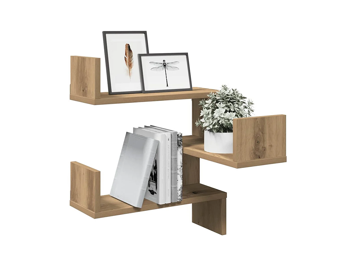 Étagères d'angle murales 2 pcs chêne artisanal 40x40x49,5 cm