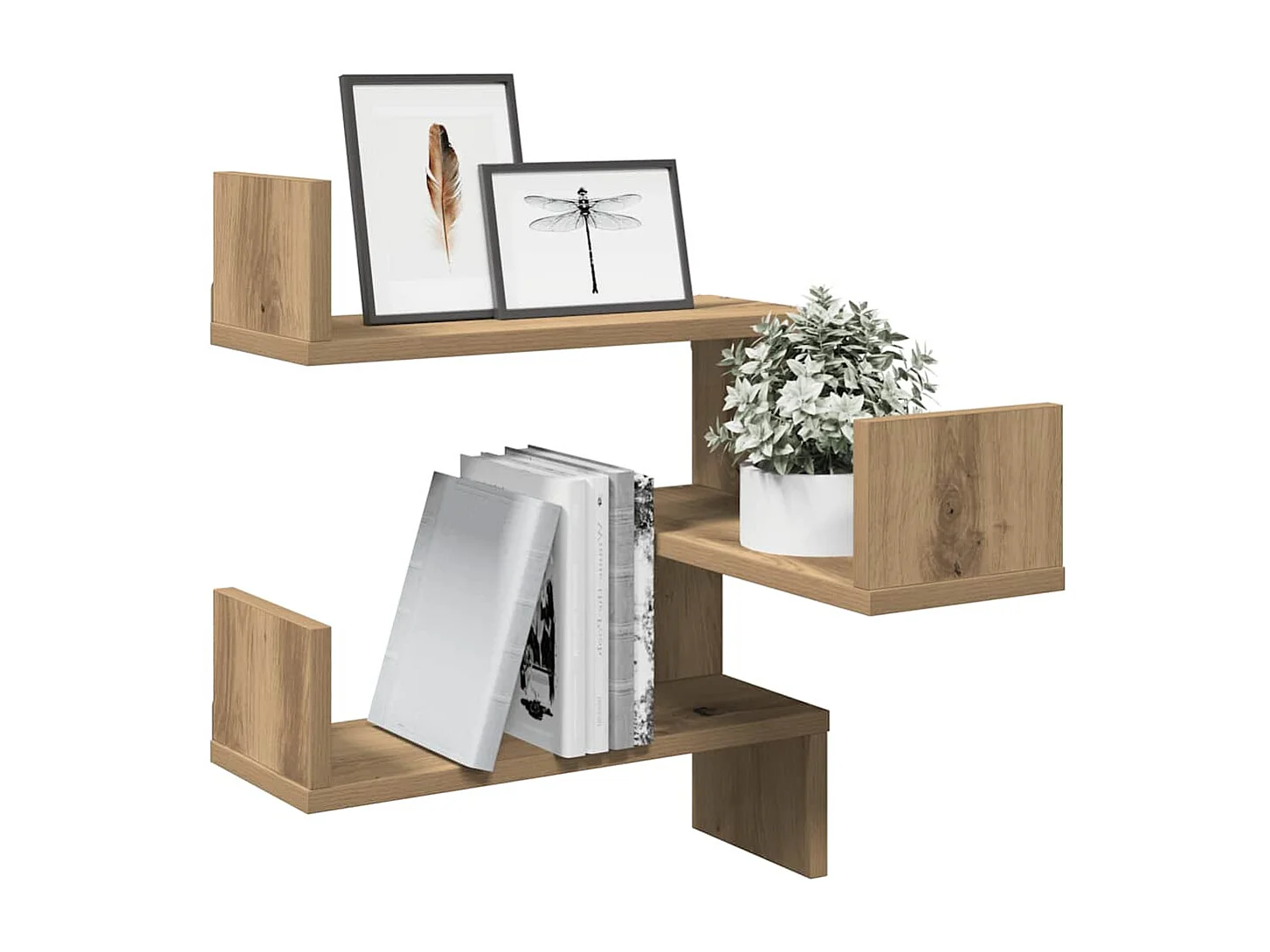 Étagères d'angle murales 2 pcs chêne artisanal 40x40x49,5 cm