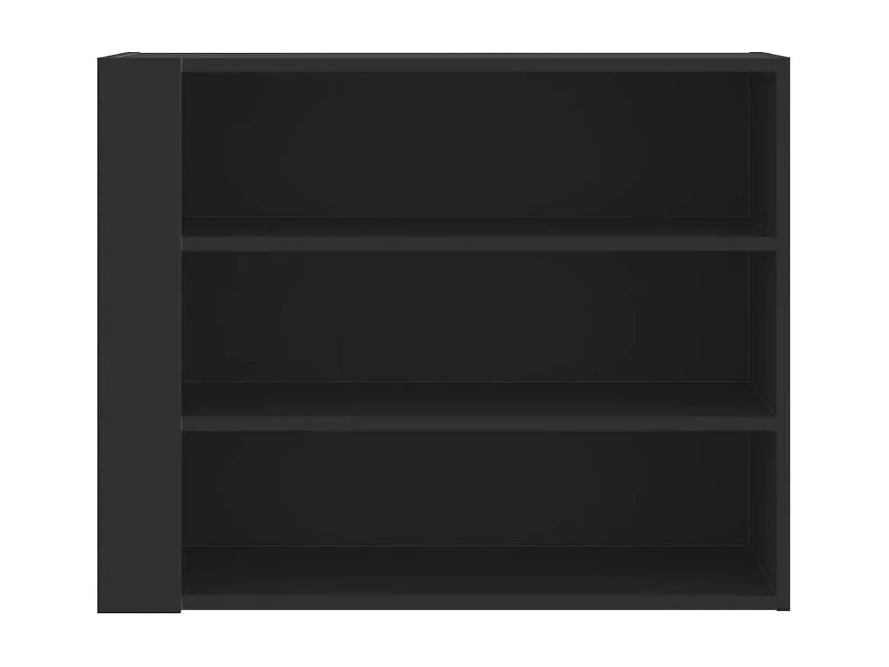 Armario de pared negro 75x35x60 cm madera de ingeniería