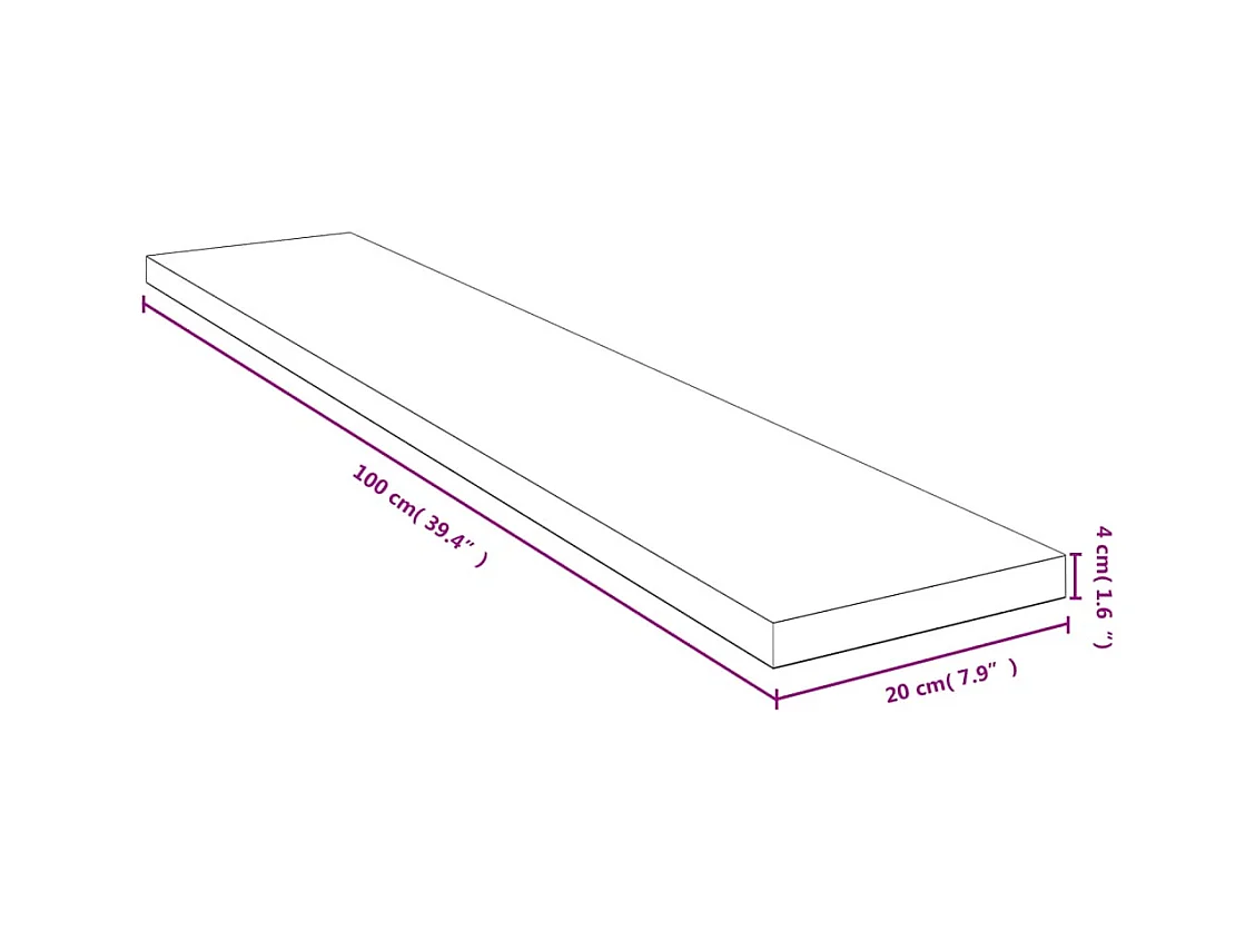 Étagère murale 100x20x4 cm bambou