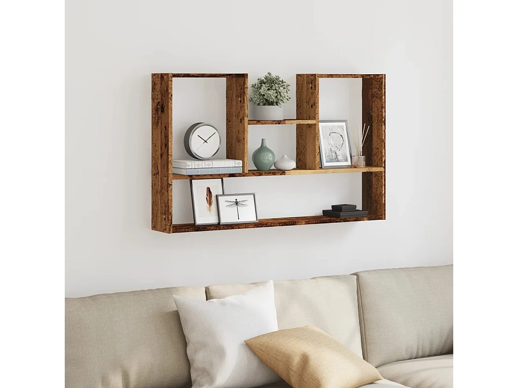Estante de pared madera vieja 99x15x60 cm madera de ingeniería