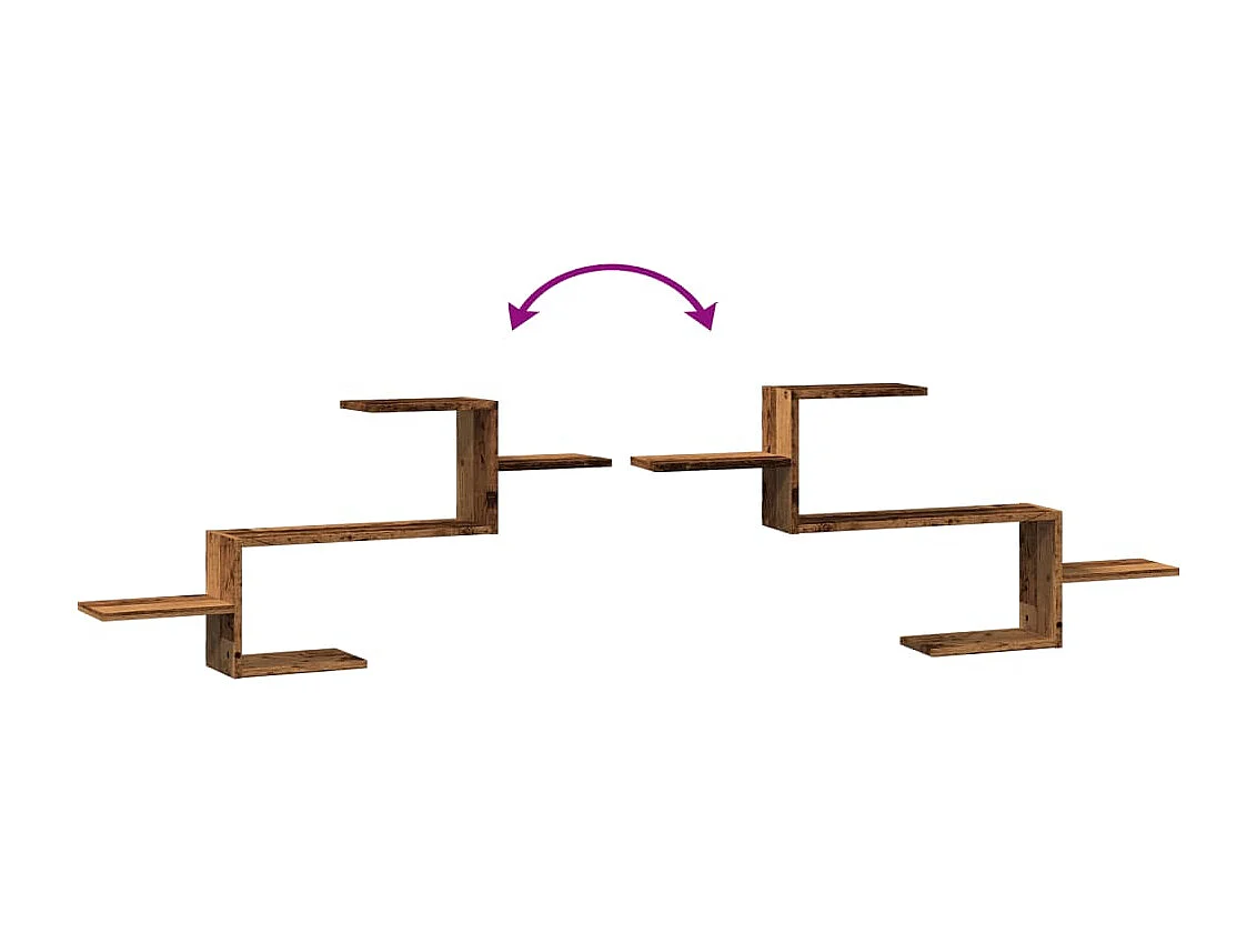 Estante de pared madera vieja 104x15x49 cm madera de ingeniería