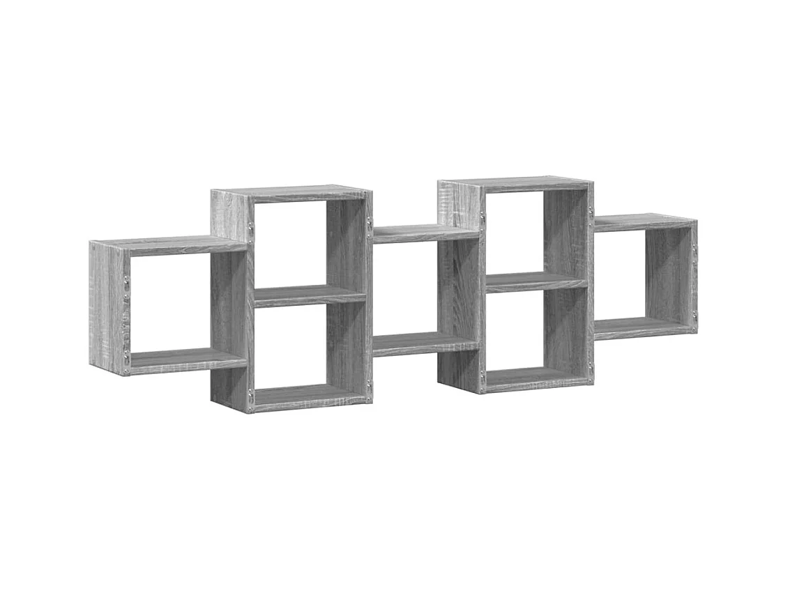 Sonoma wandplank grijs 129x18x42 cm bewerkt hout