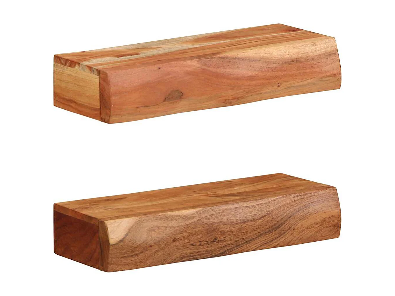 Mensole da parete 2 pezzi 40x17x8cm in legno massello di acacia
