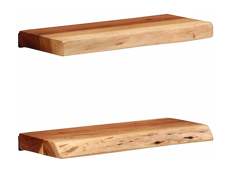 Étagères murales 2 pcs 40x20x3,5 cm bois massif d'acacia