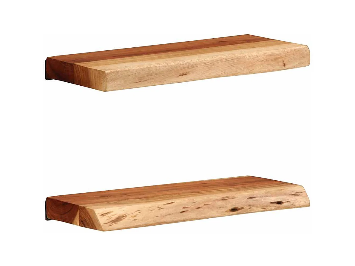Étagères murales 2 pcs 40x20x3,5 cm bois massif d'acacia