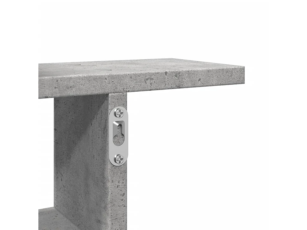 Wandregale 2 Stück Betongrau 50x12x50 cm Holzwerkstoff