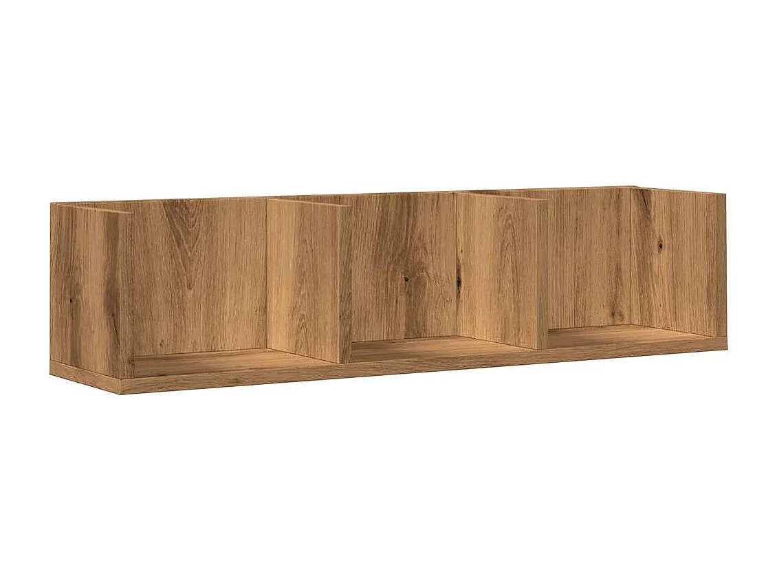 CD-wandplank handgemaakt eikenhout 75x18x18 cm bewerkt hout