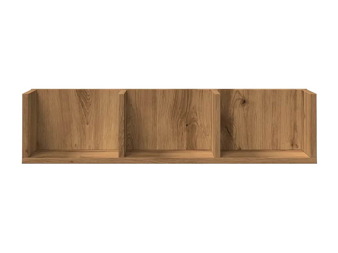 CD-wandplank handgemaakt eikenhout 75x18x18 cm bewerkt hout