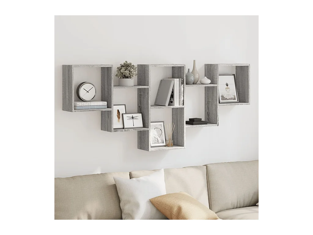 Estante de pared Sonoma gris 159x18x66 cm madera de ingeniería