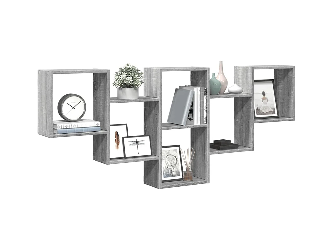 Sonoma wandplank grijs 159x18x66 cm bewerkt hout