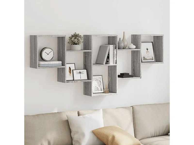 Sonoma Wandregal grau 159x18x66 cm Holzwerkstoff