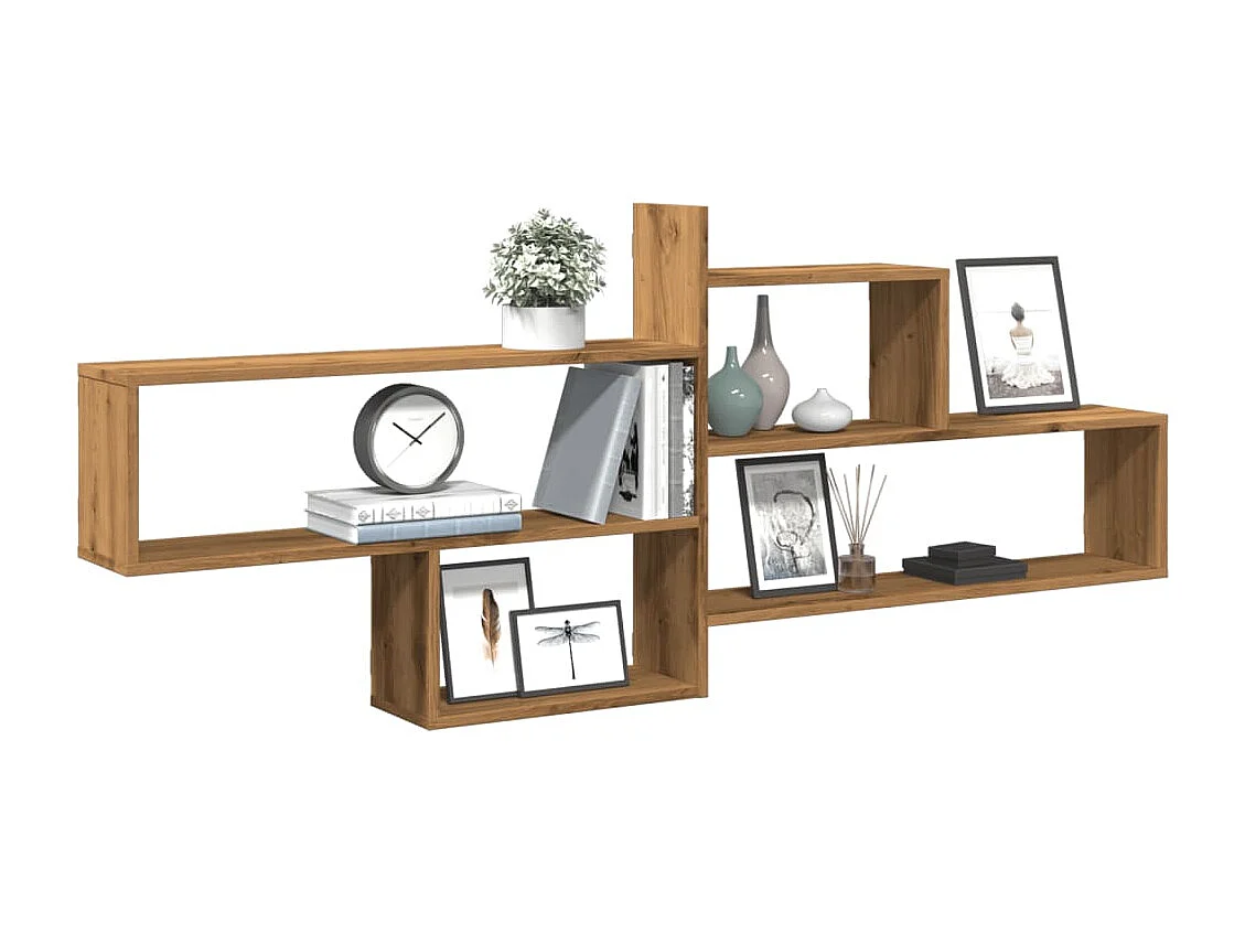 Handgemaakte eikenhouten wandplank 167,5x18x68 cm bewerkt hout