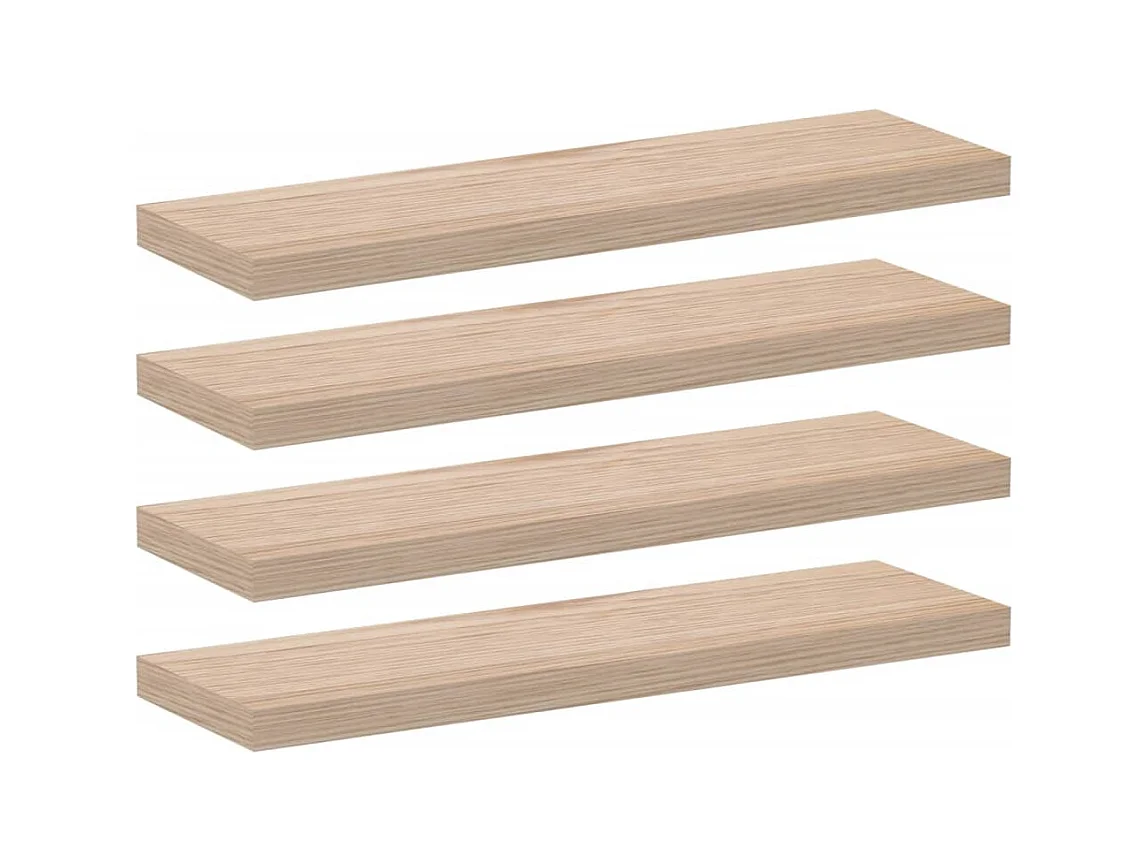 Zwevende planken 4 stuks 80x23,5x4 cm bewerkt hout
