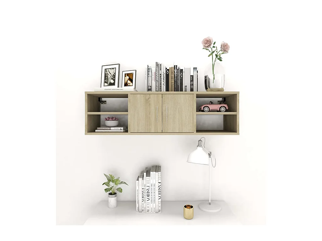 Mensola da parete in rovere Sonoma 102x30x29 cm in legno ingegnerizzato