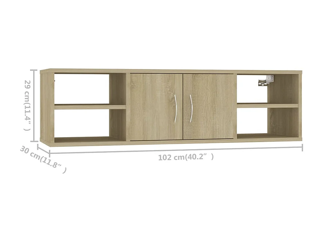 Mensola da parete in rovere Sonoma 102x30x29 cm in legno ingegnerizzato