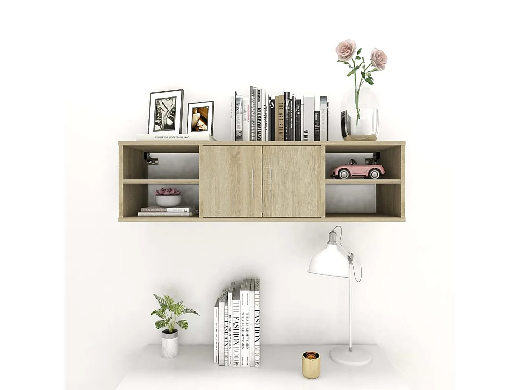 Mensola da parete in rovere Sonoma 102x30x29 cm in legno ingegnerizzato