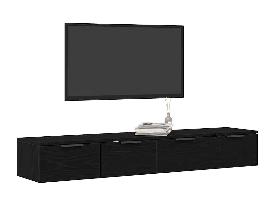 Wandregale 2 Stück Eiche schwarz 68x30x20 cm Holzwerkstoff