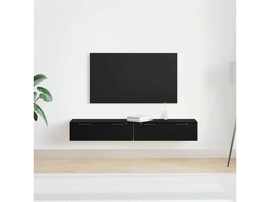 Wandregale 2 Stück Eiche schwarz 68x30x20 cm Holzwerkstoff