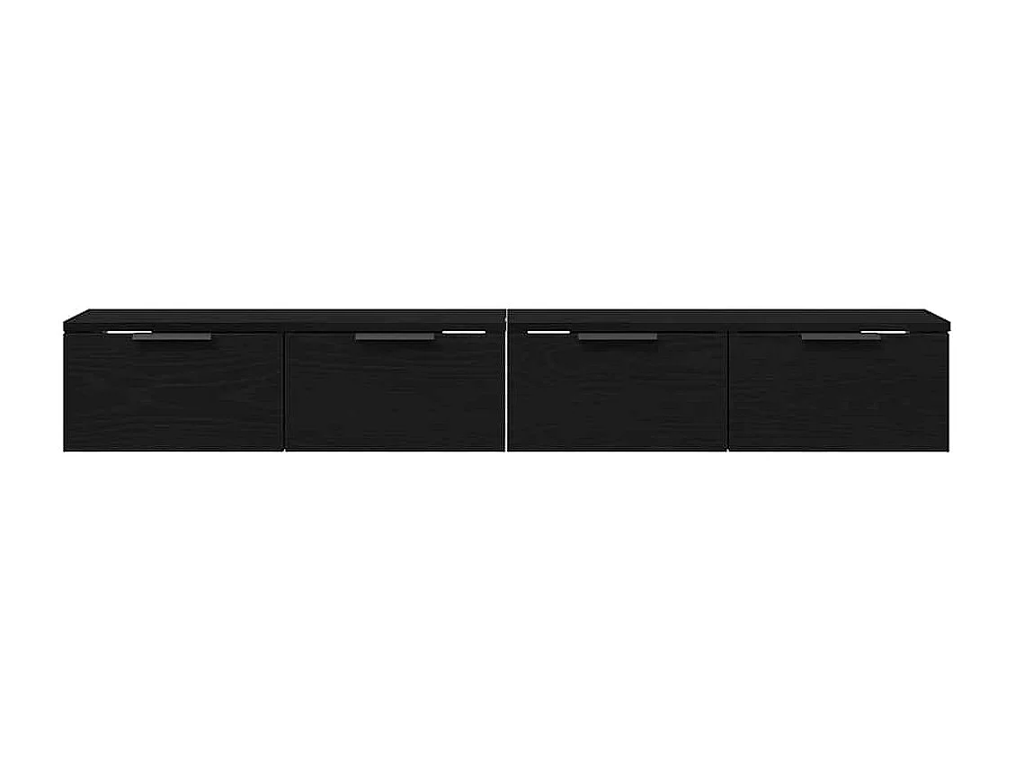 Wandregale 2 Stück Eiche schwarz 68x30x20 cm Holzwerkstoff