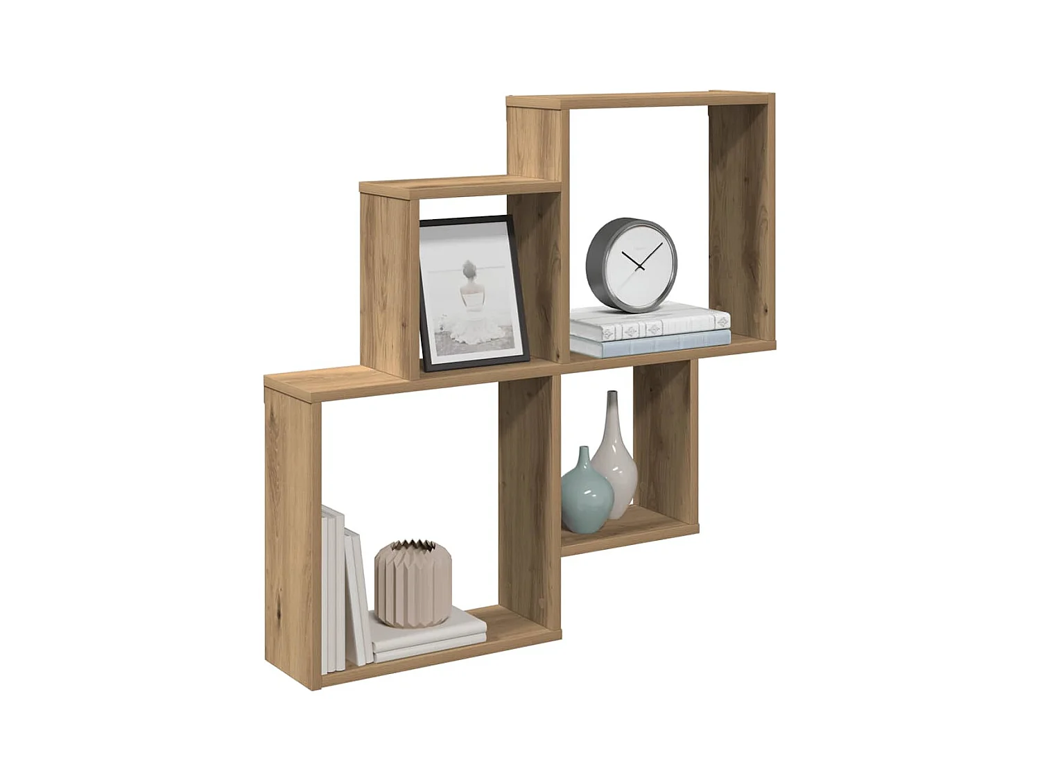 Étagère murale chêne artisanal 80x15x78,5 cm bois d'ingénierie