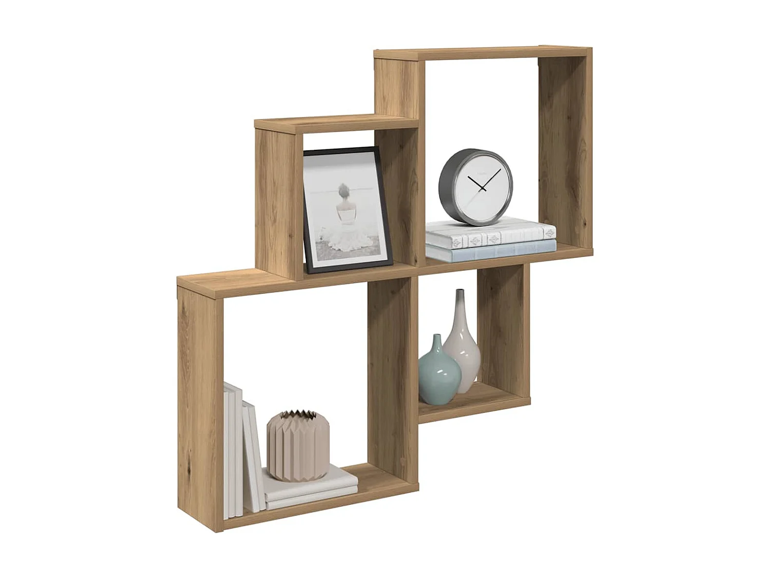 Étagère murale chêne artisanal 80x15x78,5 cm bois d'ingénierie