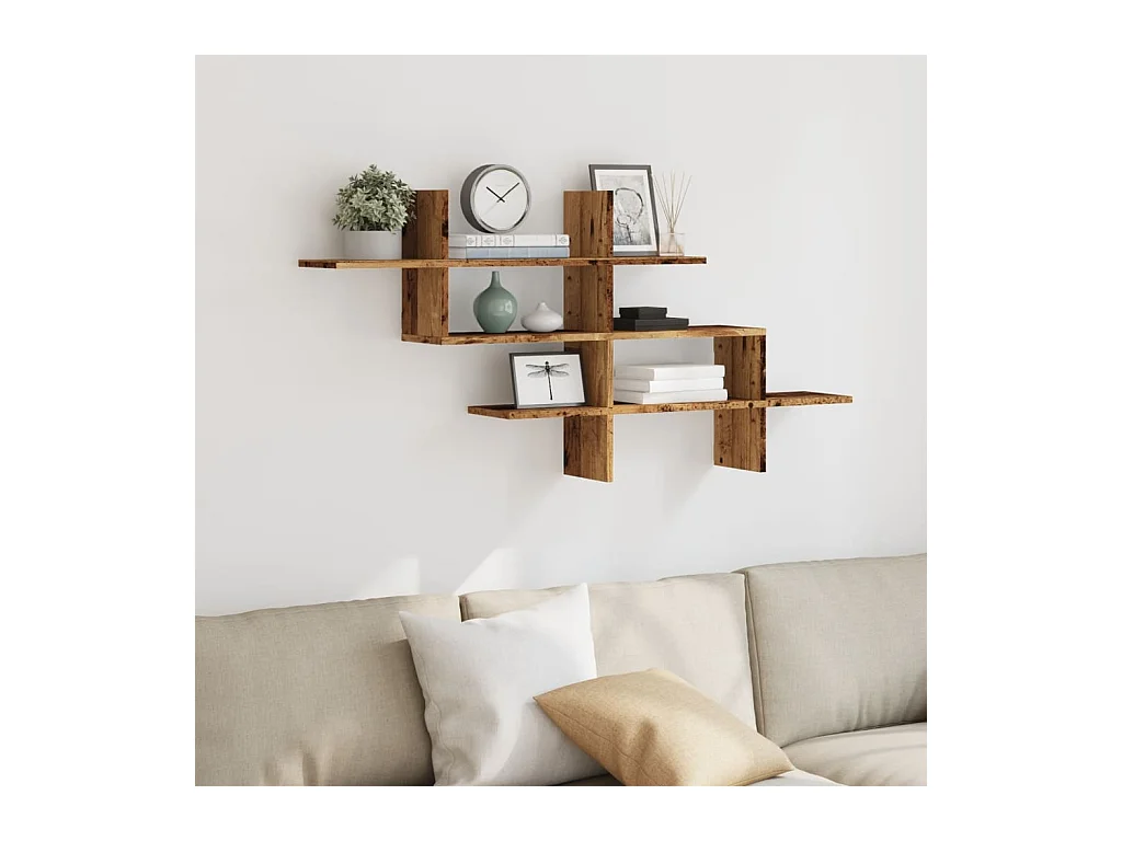 Mensola da parete in legno vecchio 124,5x18x60,5 cm in legno ingegnerizzato