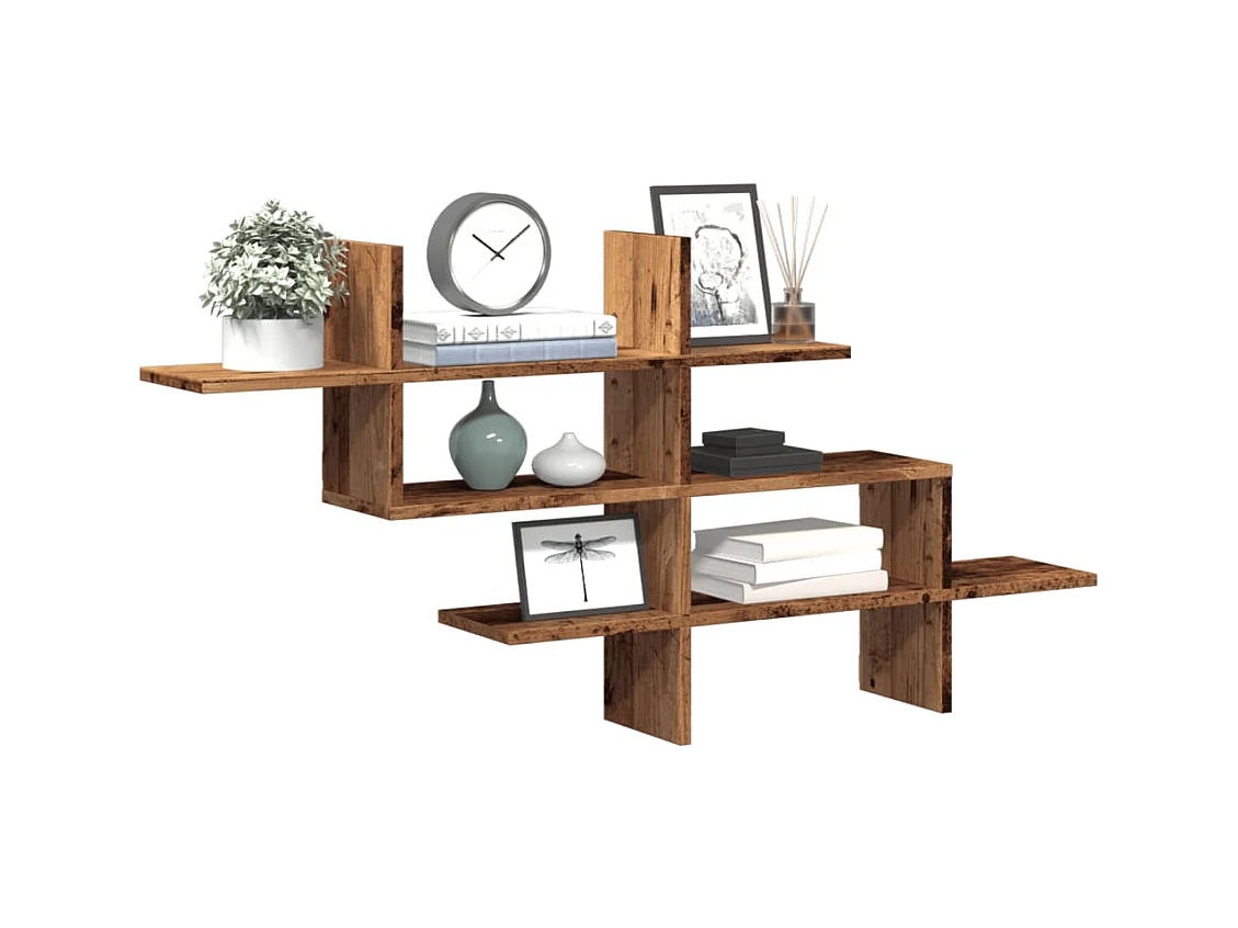 Wandplank oud hout 124,5x18x60,5 cm bewerkt hout