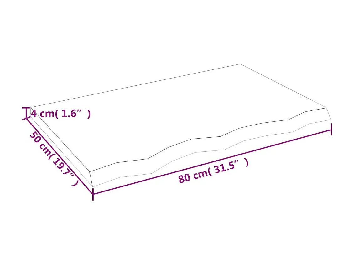 Étagère murale marron foncé bois chêne massif traité