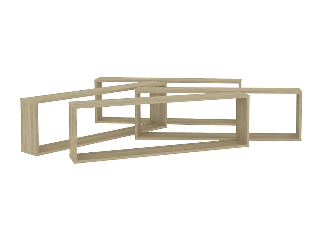 Étagères cube murales 4 pcs chêne sonoma bois d'ingénierie