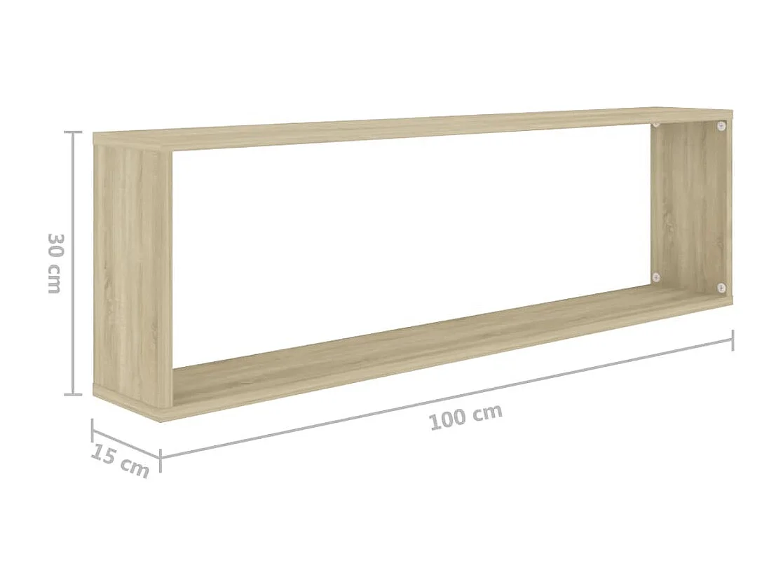 Étagères cube murales 4 pcs chêne sonoma bois d'ingénierie