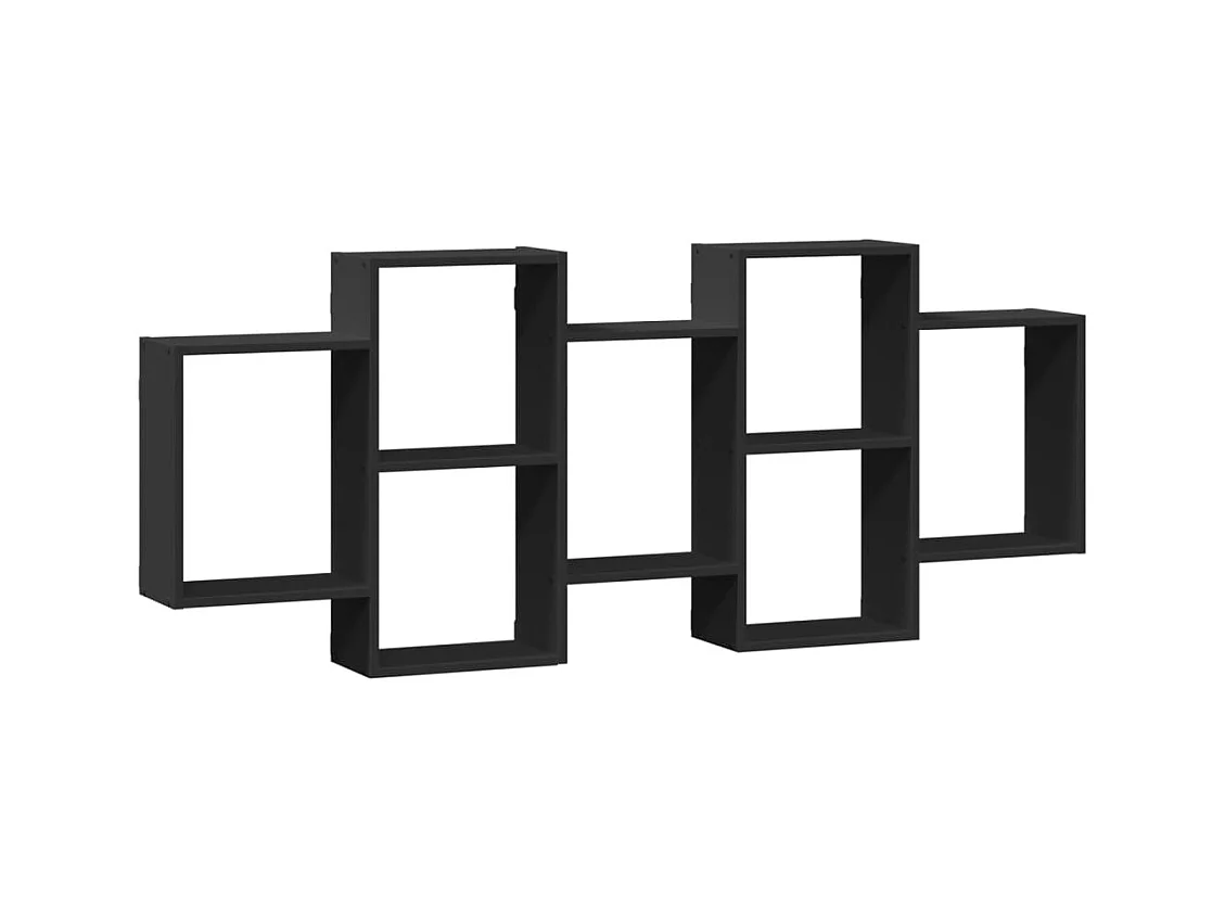 Zwarte wandplank 159x18x65 cm bewerkt hout