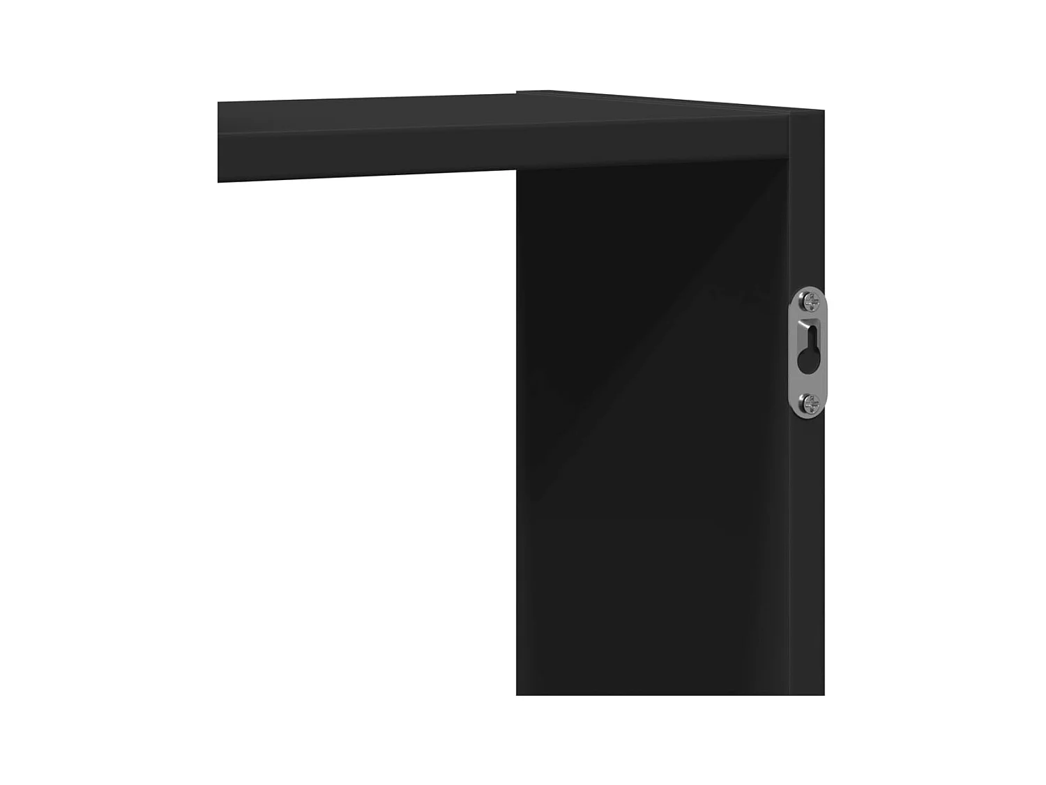 Zwarte wandplank 159x18x65 cm bewerkt hout