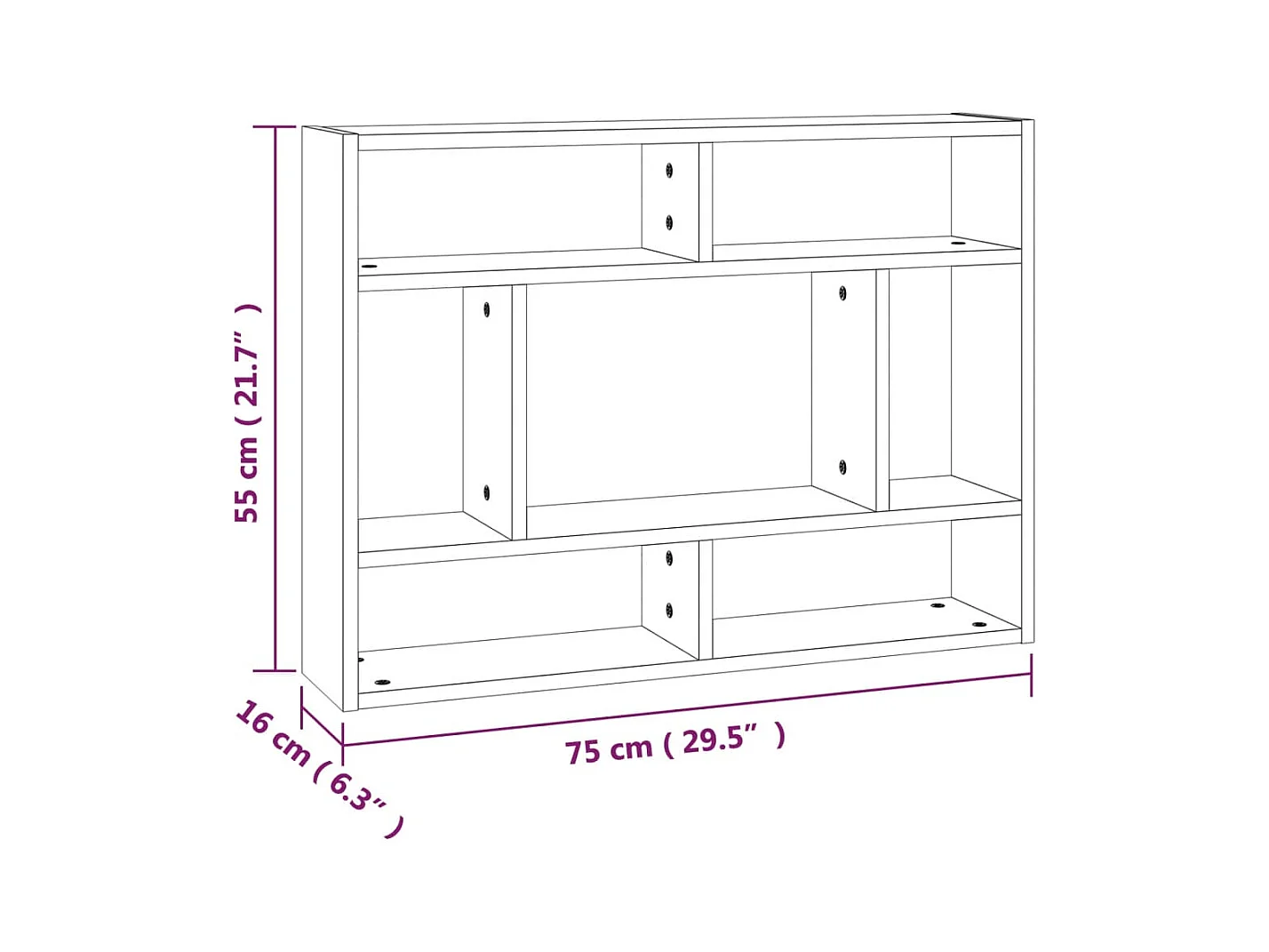 Étagère murale Chêne marron 75x16x55 cm Bois d'ingénierie
