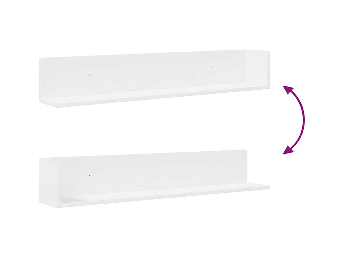 Mensole da parete 2 pezzi bianche 100x16,5x16,5 cm in legno ingegnerizzato