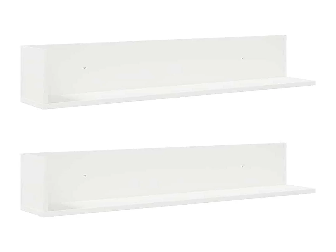 Étagères murales 2 pcs blanc 100x16,5x16,5 cm bois d'ingénierie
