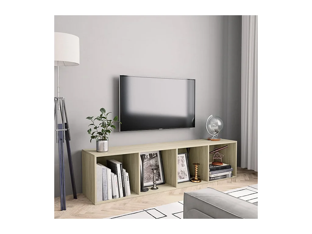 Bibliothèque/Meuble TV Chêne sonoma 143x30x36 cm