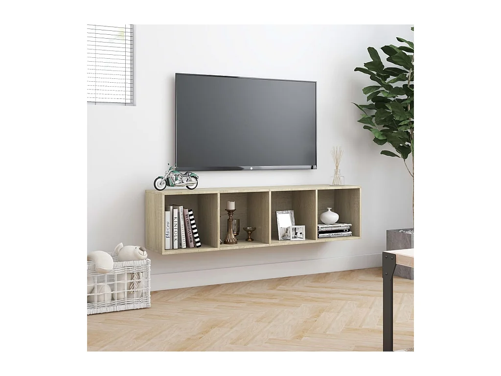 Bibliothèque/Meuble TV Chêne sonoma 143x30x36 cm